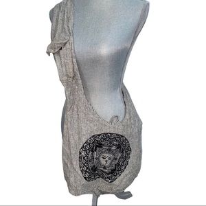 Boho Cloth Grey Cross Body Purse Large